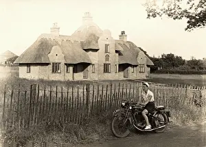 Stanhope: Sunbeam motorcycle, Norfolk Broads, 1933