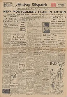Koniev: Sunday Dispatch front page British Army on Siegfried Line