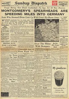 Landau: Sunday Dispatch front page British forces cross the Rhine