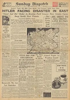 Bastogne: Sunday Dispatch front page German drive on Strasbourg