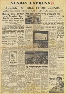 Attlee: Sunday Express front page Allies to rule from Leipzig