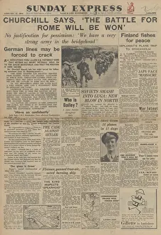 Beachhead: Sunday Express front page Battle for Anzio beachhead
