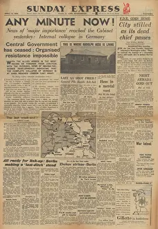 Tolbukhin: Sunday Express front page Battle of Berlin