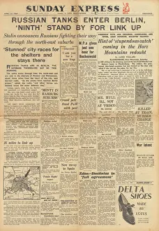 Ferrara: Sunday Express front page Battle for Berlin