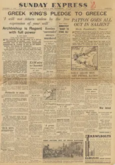Pledge: Sunday Express front page Battle of the Bulge