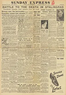 Antananarivo: Sunday Express front page Battle of Stalingrad