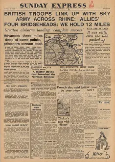 Landau: Sunday Express front page British forces cross the Rhine