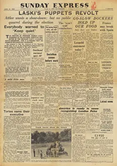 Laski: Sunday Express front page General Election