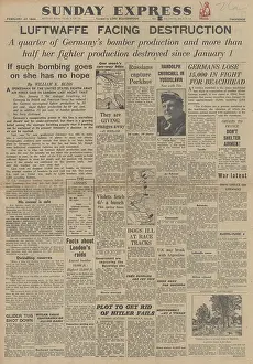 Karkhov: Sunday Express front page Luftwaffe faces destruction