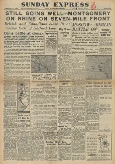 Koniev: Sunday Express front page Red Army advance on Berlin