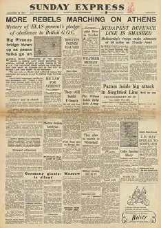 Saarlouis: Sunday Express front page unrest in Greece