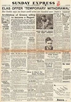 Spitfires: Sunday Express front page unrest in Greece
