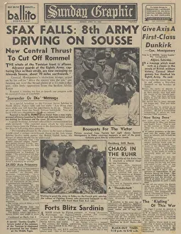 Dowding: Sunday Graphic front page Eighth Army enter Sfax