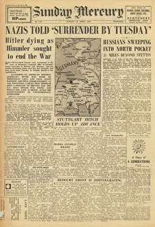Pommerania: Sunday Mercury front page Germany told to surrender