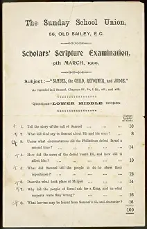 Exam: SUNDAY SCHOOL EXAM PAPER
