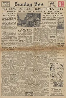Enna: Sunday Sun front page Rome declared an open city