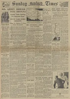 Orsogna: Sunday Times front page Eighth Army in Orsogna