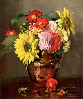 Strewn: Sunflowers and Dahlias