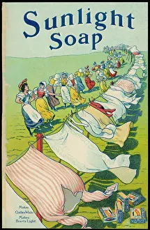 Chore: Sunlight Soap advertisement with a washing line