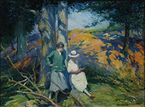 A Sunny Bank " two woman by a tree