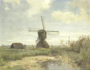 Polder: Sunny Day, a Mill to a Waterway, by Paul Gabriel