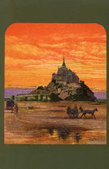 Sundown: Sunset and Cathedral, Mont Saint Michel
