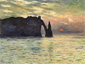 Sundown: Sunset at Etretat, by Monet