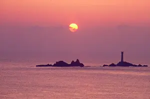 Longships: Sunset over Longships Lighthouse