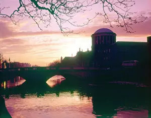 Nagele: Sunset over the River Liffey and Four Courts, Dublin
