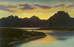 Moran: Sunset on the Tetons