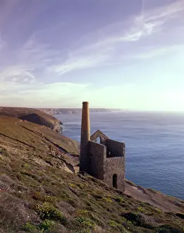 Wheal: Sunset at Wheal Coates tin mine, St Agnes, Cornwall