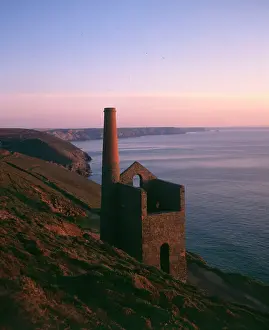 Wheal: Sunset at Wheal Coates tin mine, St Agnes, Cornwall
