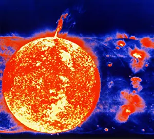 Telescope: Sunspots and prominences in 1973. Image from Skylab's