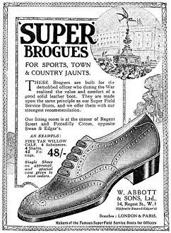 Brogues: Super brogues advertisement, 1919