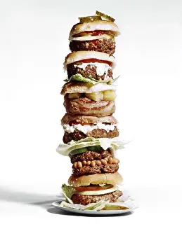 Hamburgers: Super Giant Large Hamburger with Everything and