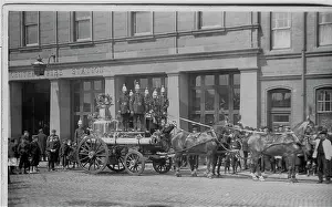 Bootle: Superb four horse fire engine with firemen