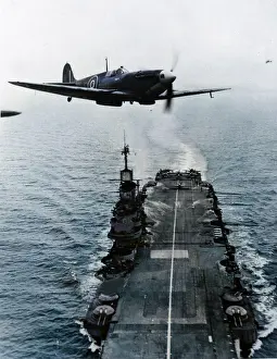 Seafire: Supermarine Seafire IIc above carrier