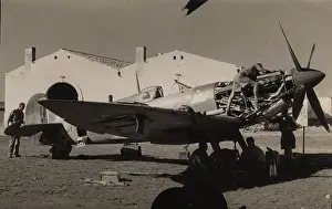 Serviced: Supermarine Spitfire of the Desert Air Force being serviced