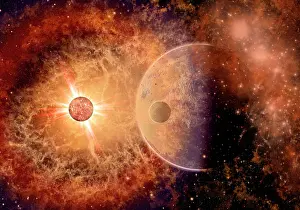 Supernova: A supernova destroying itself and its planets
