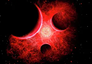Supernova: A supernova destroying itself and its planets