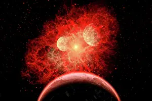 Luminous: A supernova destroying its system of planets in the depths ?