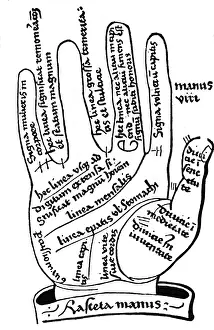Chiromancy: superstition, fortune telling, hand analysis