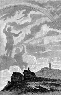 Spectre: superstition, ghosts, Brocken spectre, illustration