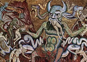 1225: superstition, hell, detail from the mosaics of
