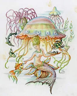 Sirens: superstition, mythical creatures, mermaid, coloured