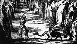 Kircher: superstition, mythical creatures, lindworm, Heinrich