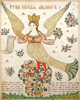 Paradis: superstition, mythical creatures, Alkonost, ink