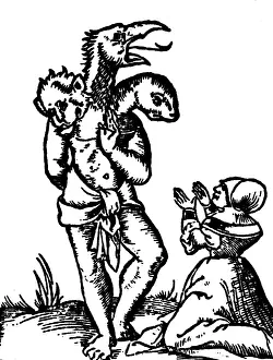 1544: superstition, witchcraft, witch is praying to
