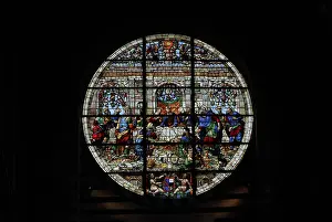 Assunta: Last Supper, stained glass window, Siena Cathedral