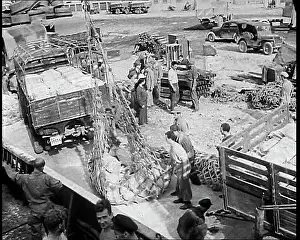 Unloaded: Supplies Being Unloaded in Naples Harbour